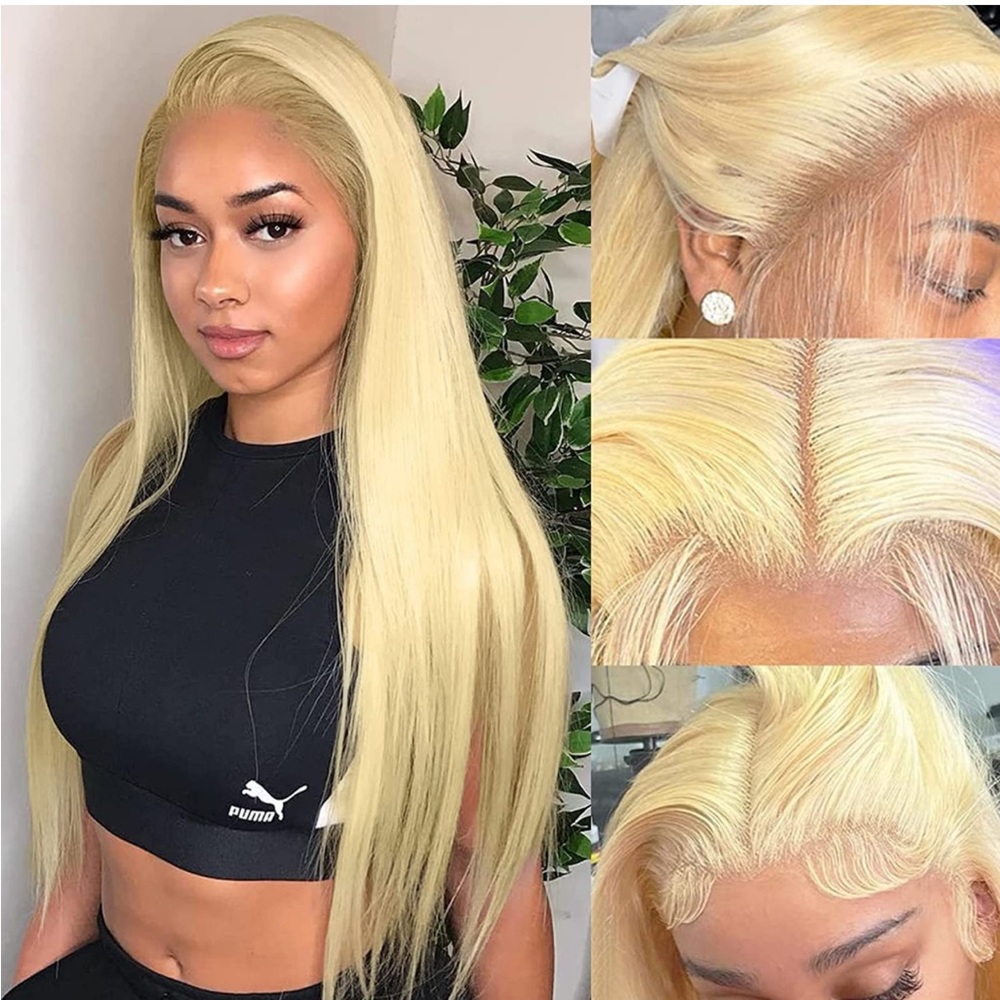 613 Blonde 22” Swiss Lace Front Wig 180% Density